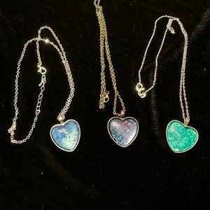 HAND PAINTED Heart Necklaces by INDIANA ARTIST SUSAN OTTINGER One of Kind